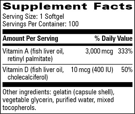 Product image for A and D Natural Capsules.