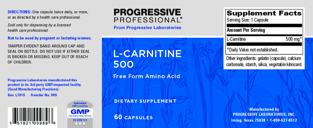 Product image for L-Carnitine 500mg.