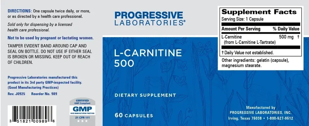 Product image for L-Carnitine 500mg.