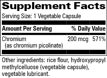 Product image for Chromium Picolinate 200mcg.