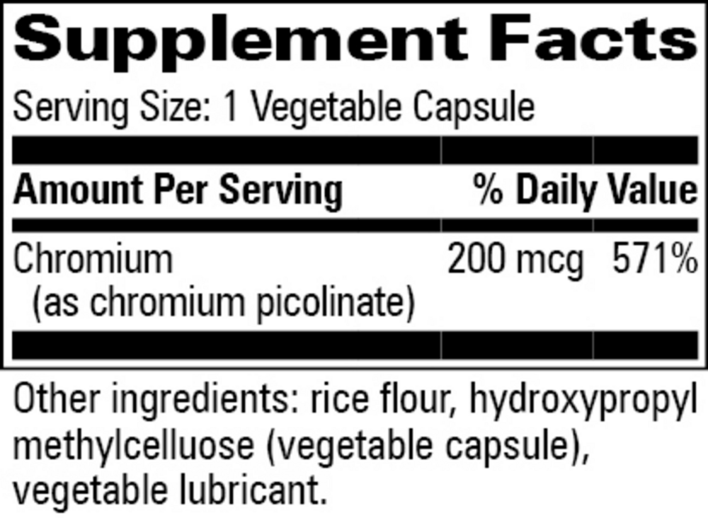Product image for Chromium Picolinate 200mcg.