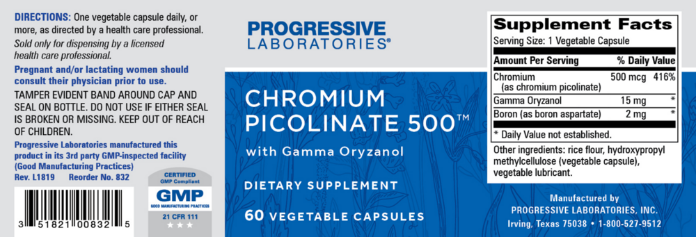 Product image for Chromium Picolinate Plus.