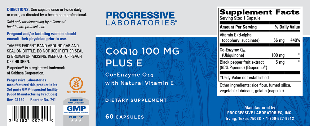 Product image for CoQ10 100mg Plus E.