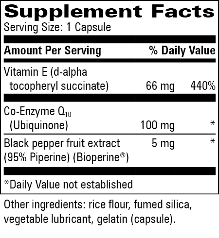 Product image for CoQ10 100mg Plus E.
