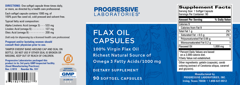 Product image for Flax Oil Capsules.