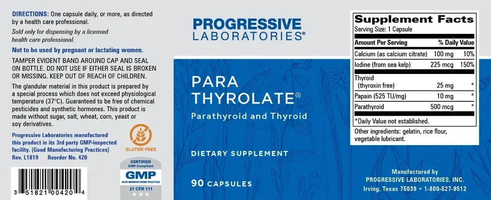 Product image for Para Thyrolate.