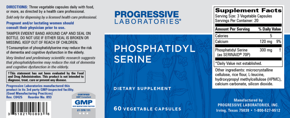 Product image for Phosphatidyl Serine.