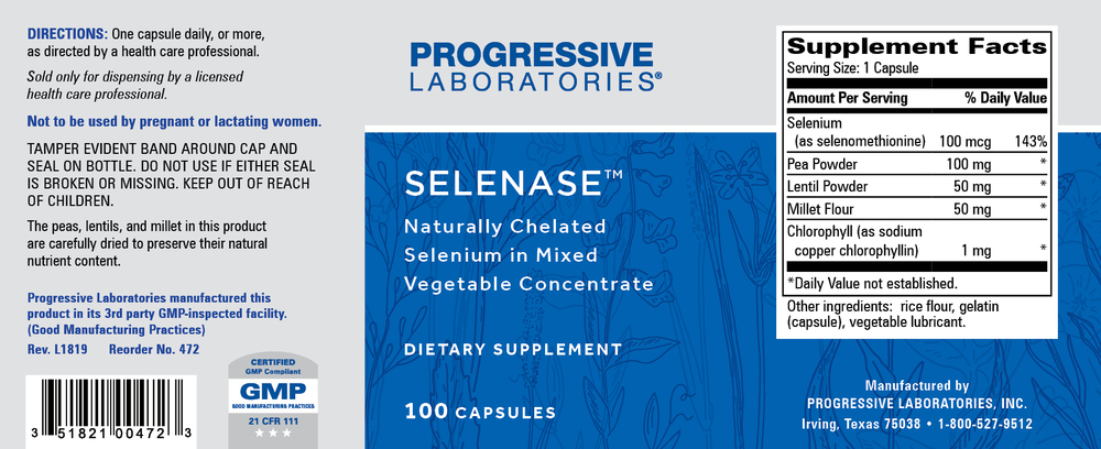 Product image for Selenase 100mcg.