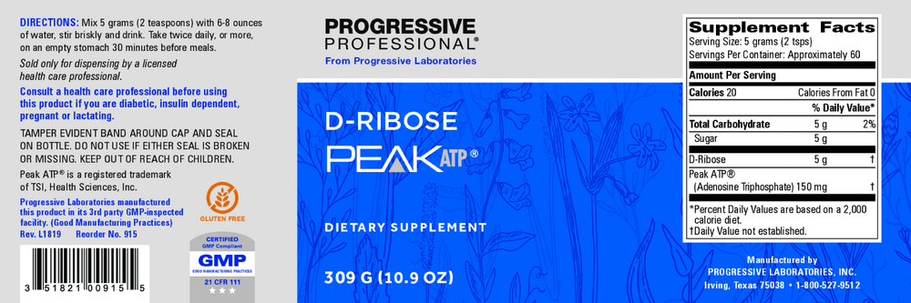 Product image for Peak ATP w&#x2F; D-Ribose.