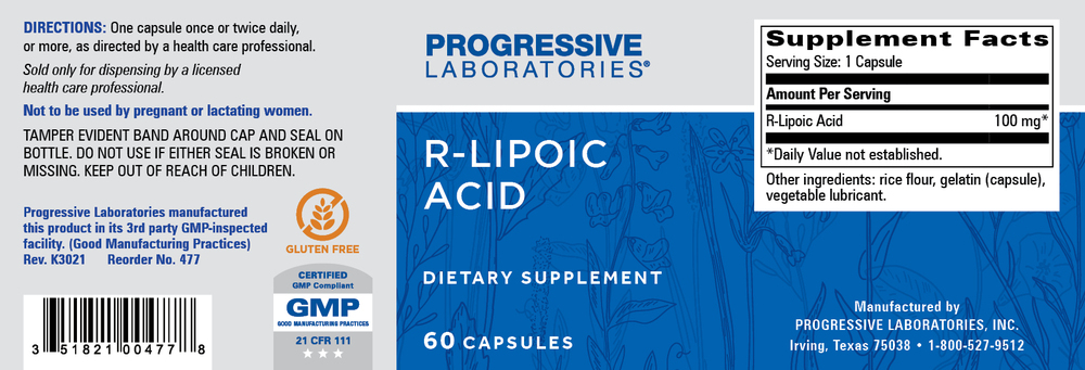 Product image for R-Lipoic Acid 100mg.