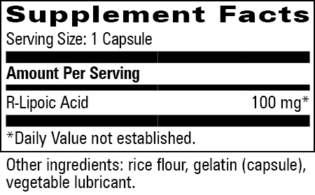 Product image for R-Lipoic Acid 100mg.