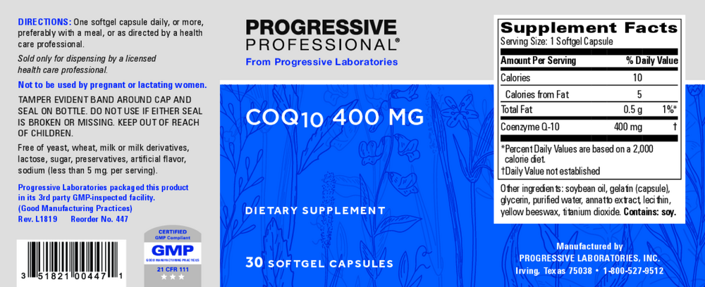 Product image for CoQ10 400mg w&#x2F;Rice Bran Oil.