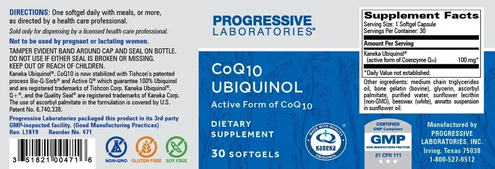 Product image for CoQ10 Ubiquinol 100mg.