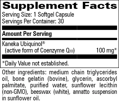 Product image for CoQ10 Ubiquinol 100mg.