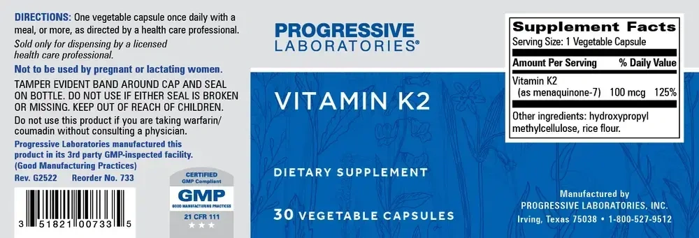 Product image for Vitamin K2 100mcg.