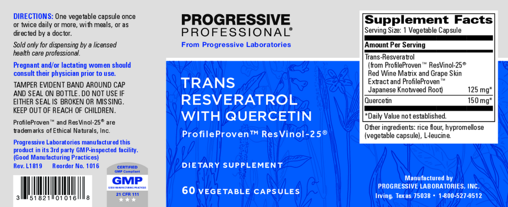 Product image for Trans-Resveratrol w&#x2F; Quercetin 125mg.