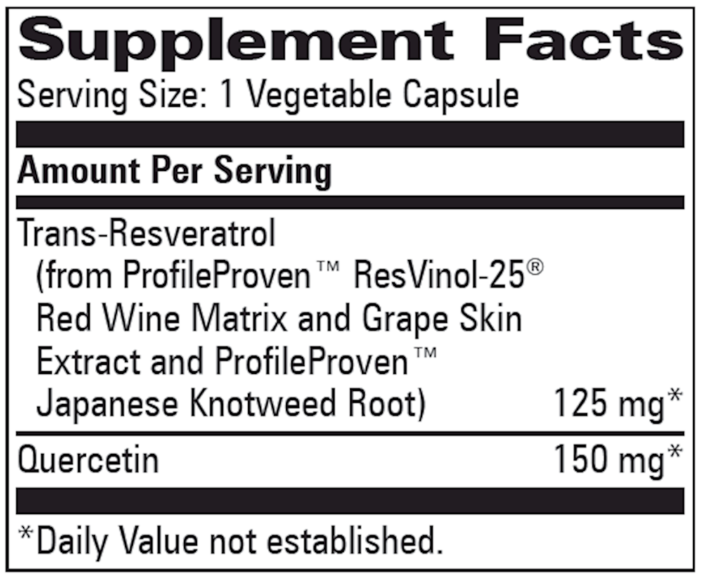 Product image for Trans-Resveratrol w&#x2F; Quercetin 125mg.