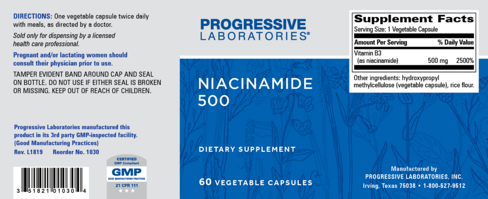 Product image for Niacinamide 500mg.