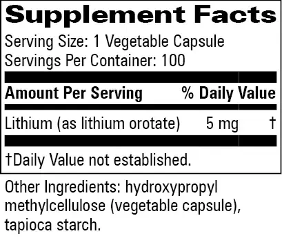 Product image for Lithium Orotate 5mg.