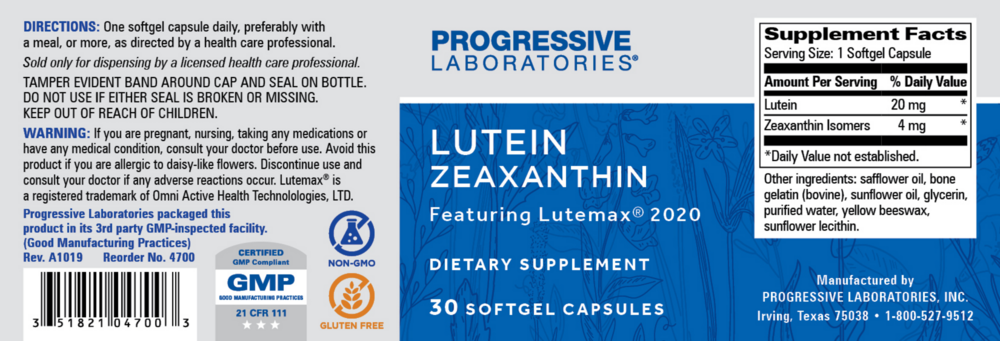 Product image for Lutein Zeaxanthin Lutemax 2020.