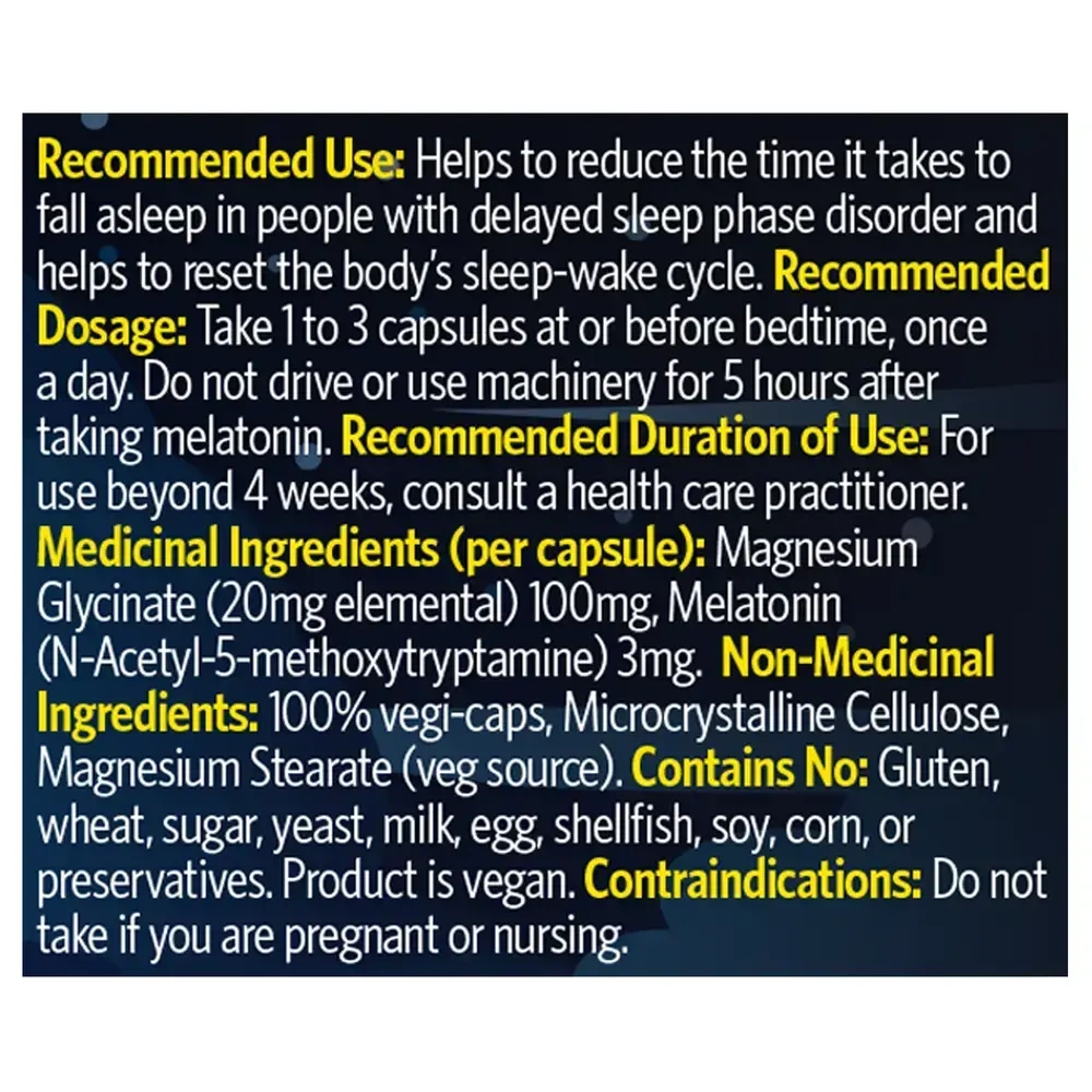 Product image for Magnesium Glycinate +Melatonin.