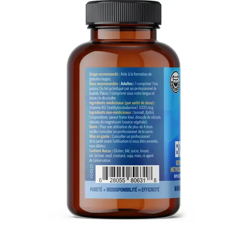 Product image for Bioactive B12 5000mcg Sublingual.