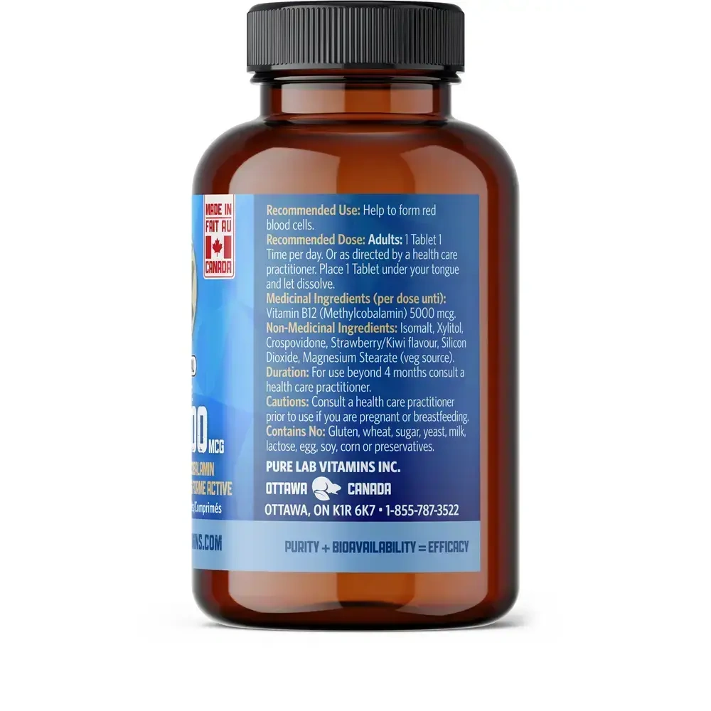 Product image for Bioactive B12 5000mcg Sublingual.