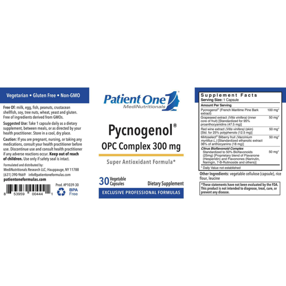 Product image for Pycnogenol OPC Complex 300mg.