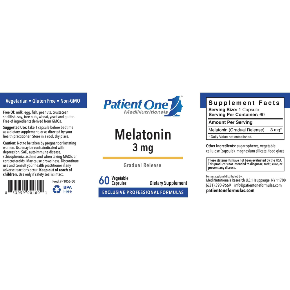 Product image for Melatonin 3mg Gradual Release.