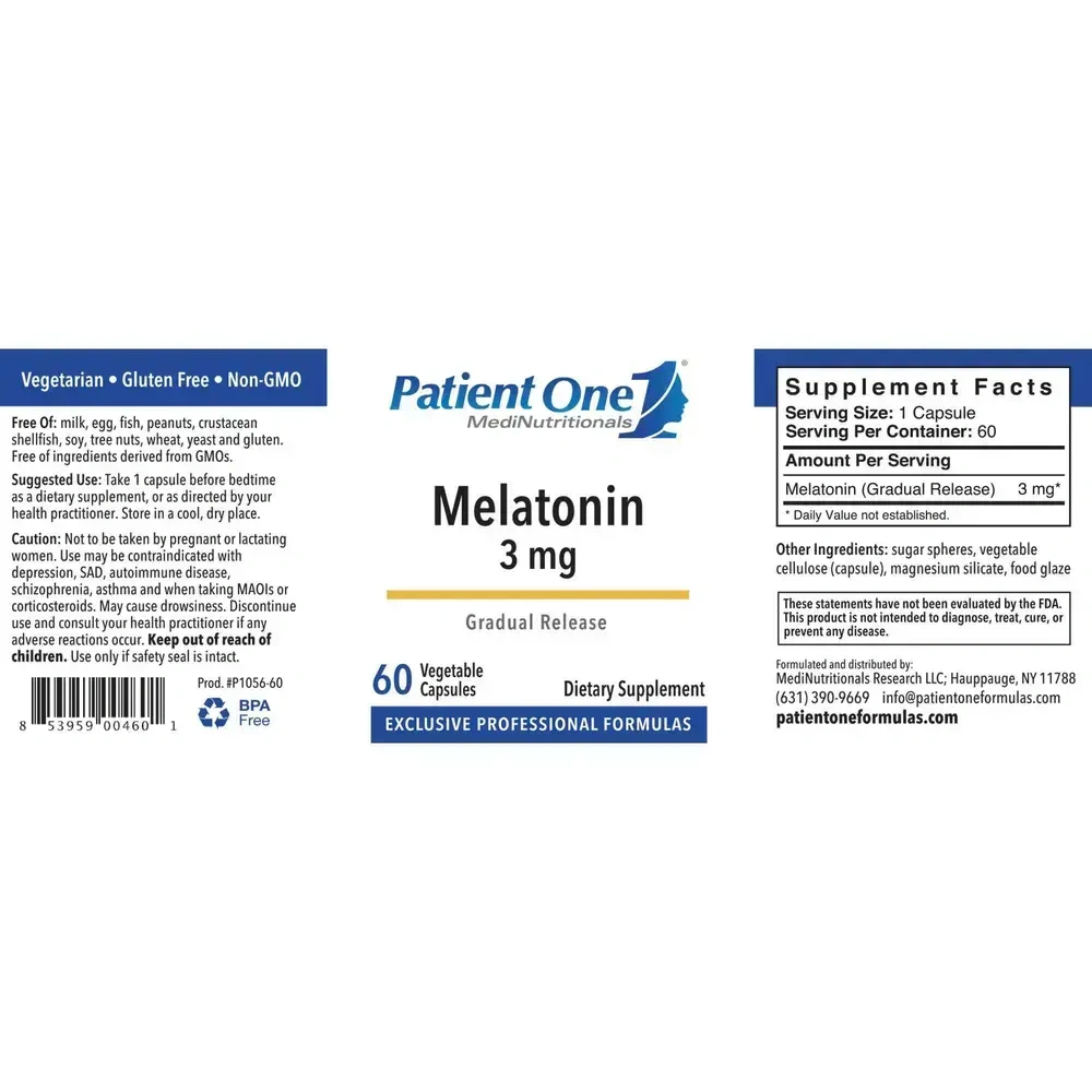 Product image for Melatonin 3mg Gradual Release.