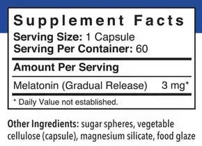 Product image for Melatonin 3mg Gradual Release.