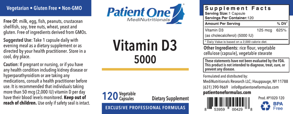 Product image for Vitamin D3 5000.