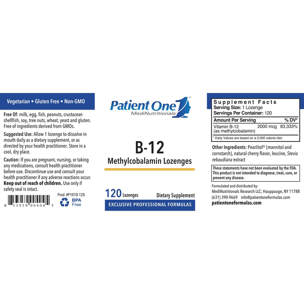 Product image for B-12 Methylcobalamin Lozenges (Fast Melt).