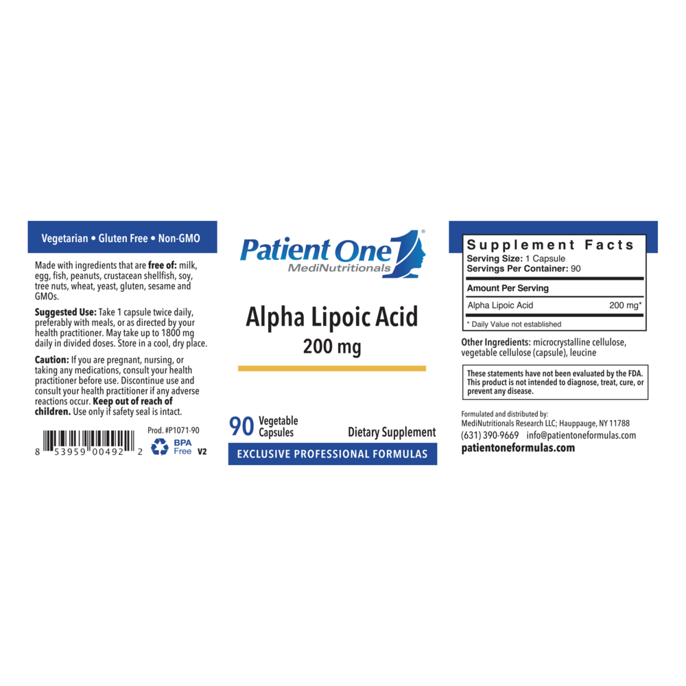 Product image for Alpha Lipoic Acid 200mg.