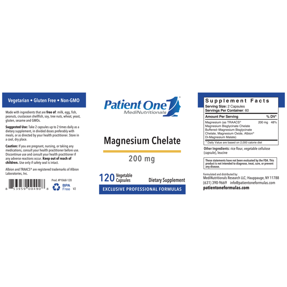 Product image for Magnesium Chelate 200mg.