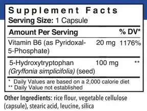 Product image for 5 HTP 100mg w/Vitamin B6.