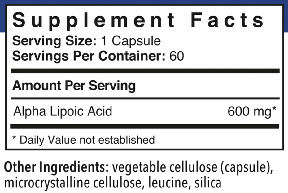 Product image for Alpha Lipoic Acid 600mg.