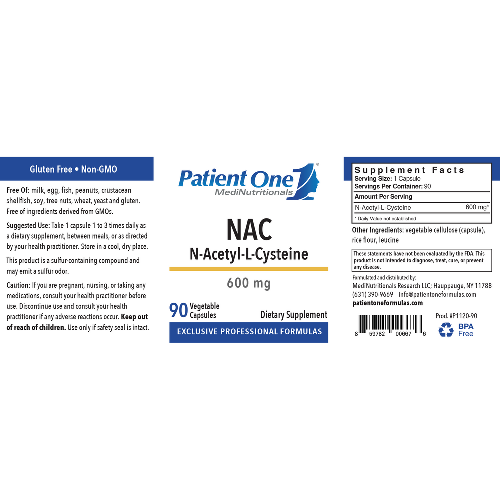 Product image for NAC N-Acetyl-L-Cysteine 600mg.