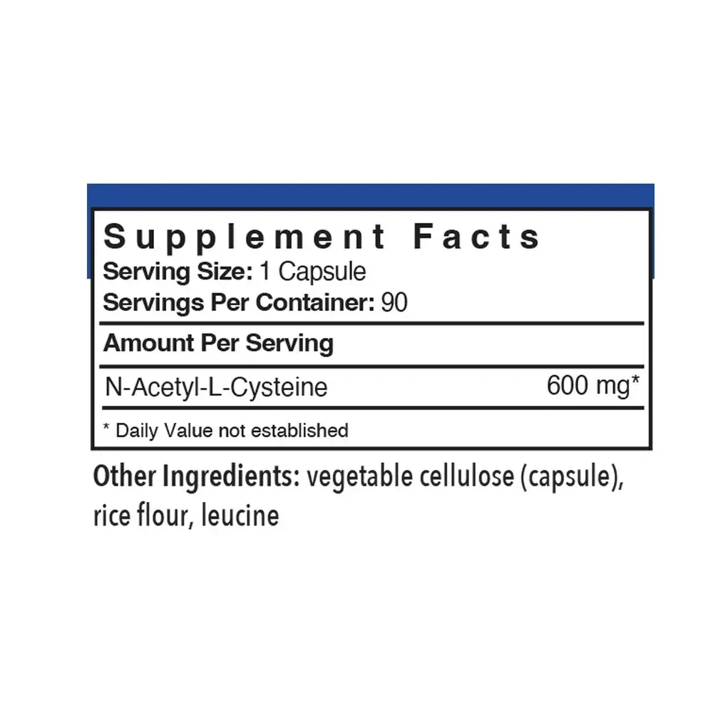 Product image for NAC N-Acetyl-L-Cysteine 600mg.