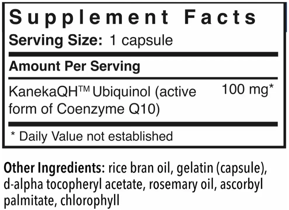 Product image for Ubiquinol 100mg.