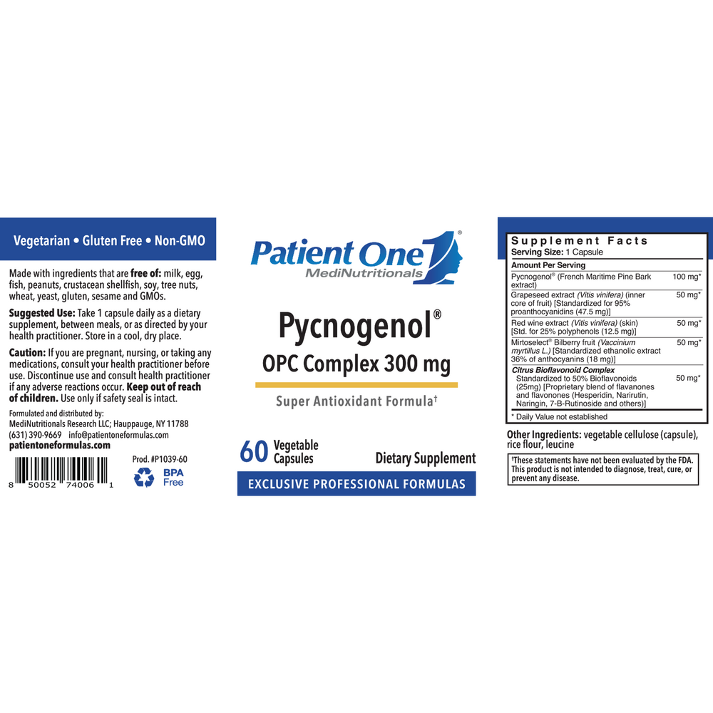 Product image for Pycnogenol OPC Complex 300mg.