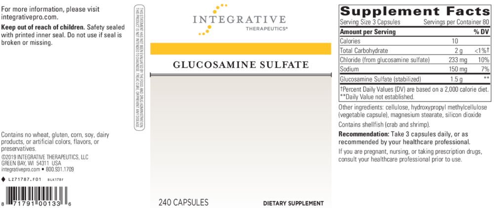 Product image for Glucosamine Sulfate.