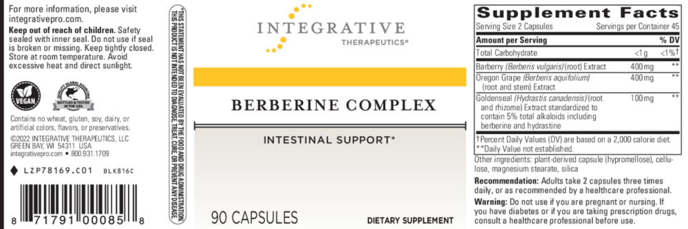 Product image for Berberine Complex.