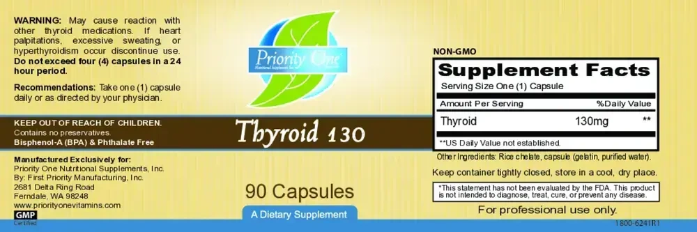 Product image for Thyroid 130mg.