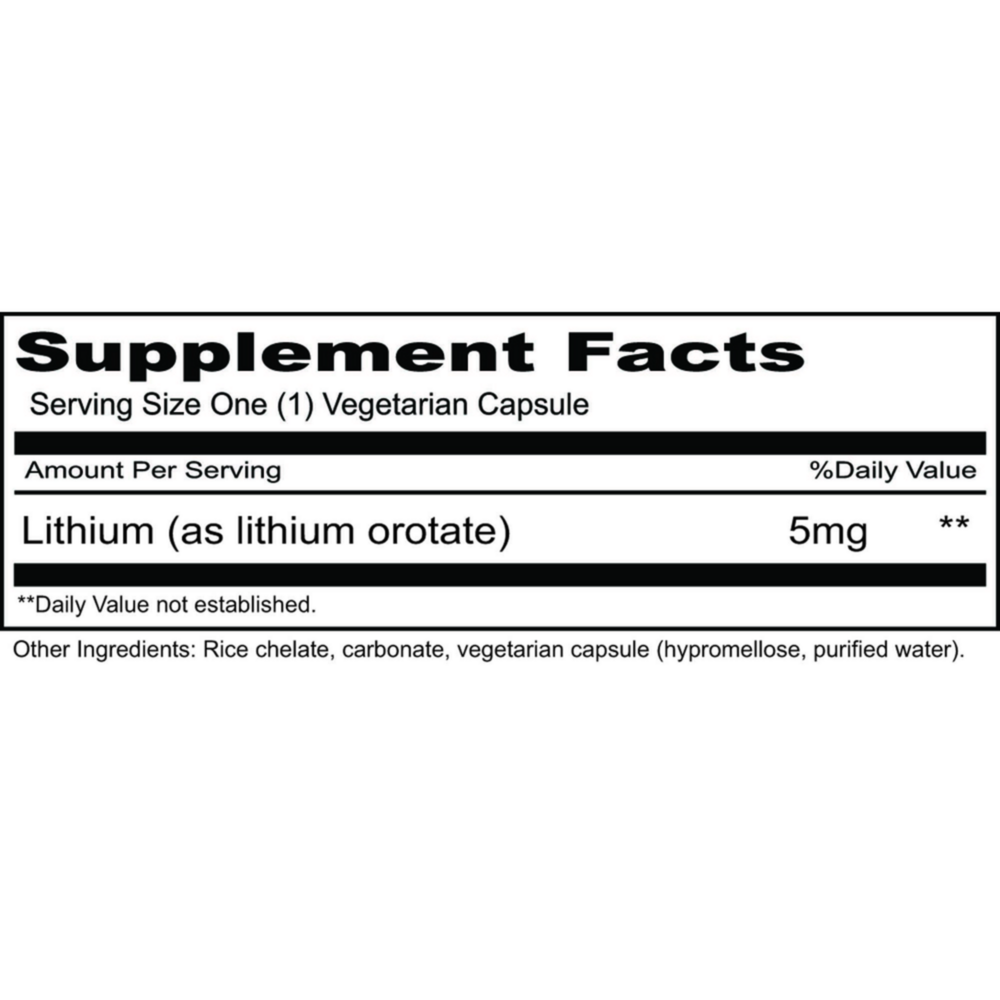 Product image for Lithium Organic/Priority 5mg.