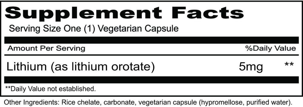 Product image for Lithium Organic/Priority 5mg.