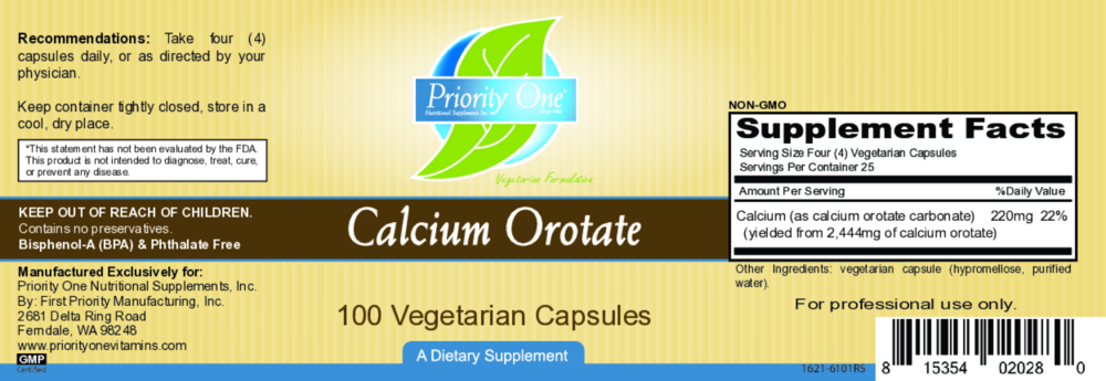 Product image for Calcium Orotate 220mg.