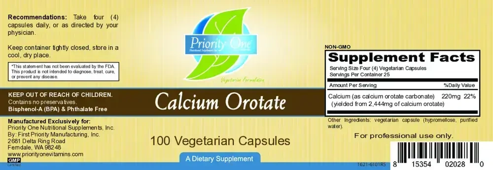 Product image for Calcium Orotate 220mg.