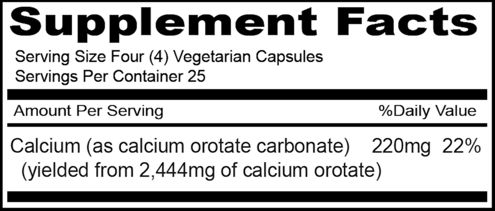 Product image for Calcium Orotate 220mg.