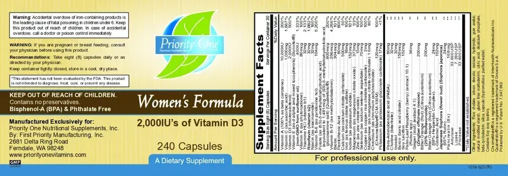Product image for Womens Formula.
